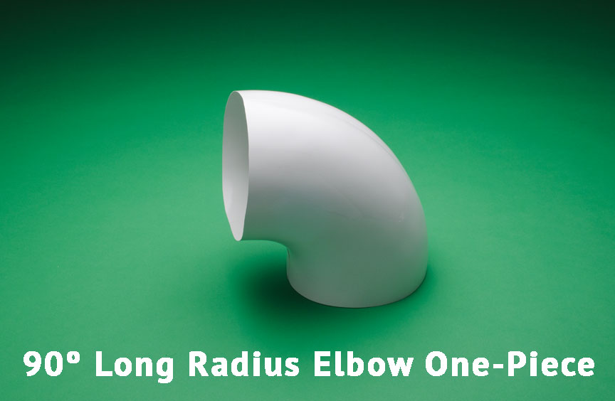 90º Long Radius Elbow One-Piece PVC Fitting Covers
